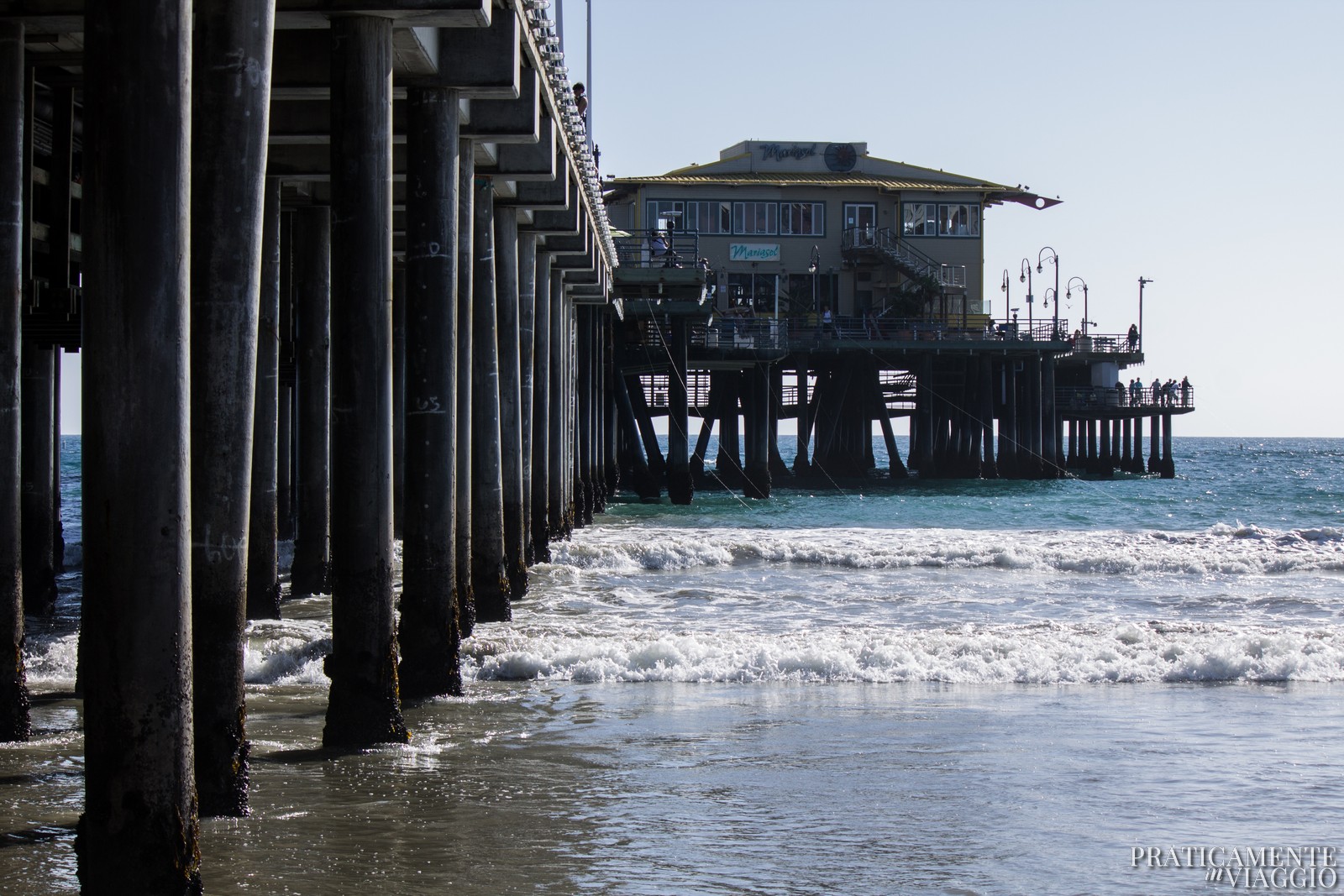 Santa Monica Pier visto dalla spiaggia